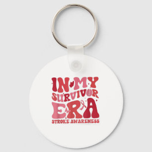 Porte-clés Rétro Groovy Dans Mon Ère De Survivant Ruban Rouge