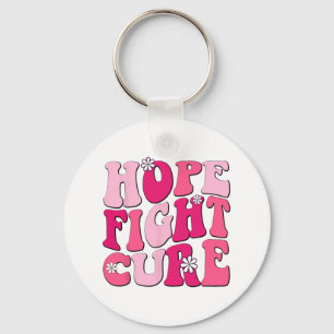 Porte-clés Retro Groovy Pink Hope Fight Cure Breast Aw