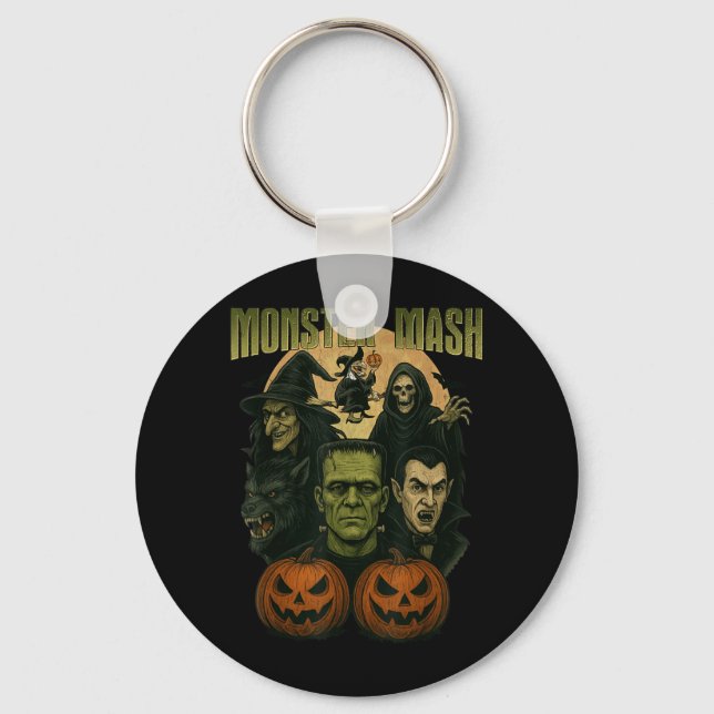 Porte-clés Rétro Halloween Drôle Monstre Classique Épouvantab (Recto)
