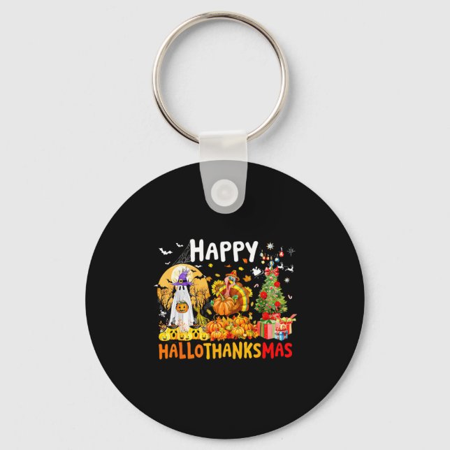 Porte-clés Retro Halloween Thanksgiving Christmas Happy Hallo (Recto)