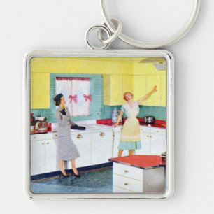 Porte-clés Rétro Housewives en cuisine