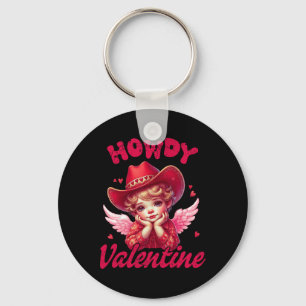 Porte-clés Rétro Howdy Saint-Valentin Cupidon Cow-boy Western