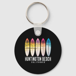 Porte-clés Rétro Huntington Beach Californie Surfeur Surf