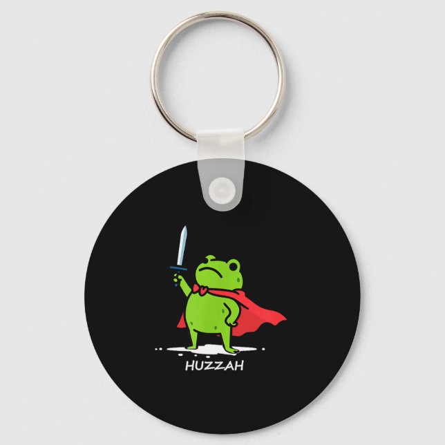 Porte-clés Retro Huzzah Frog Knight Funny Sword Meme Quote Me (Recto)