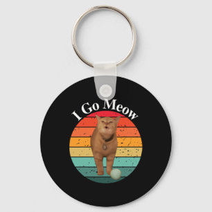 Porte-clés Retro I Go Meow Funny Chat chanter mème