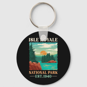 Porte-clés Rétro Isle Royale Parc National Ét 1940 Randonnée 