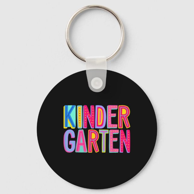 Porte-clés Retro Kindergarten Rainbow Vibes Enseignant Enfant (Recto)
