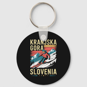 Porte-clés Retro Kranjska Gora Slovénie Station de ski, Alpin
