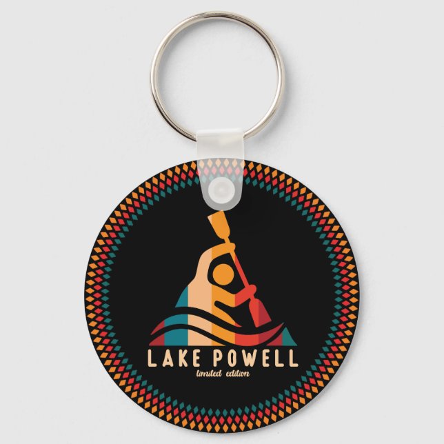 Porte-clés Retro Lake Powell Kayak (Recto)