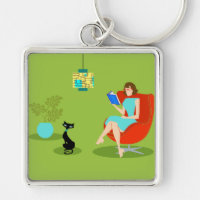 Retro Lecture femme Porte - clé