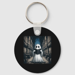 Porte-clés Retro Lecture Ghost Library Halloween Librairie Bo