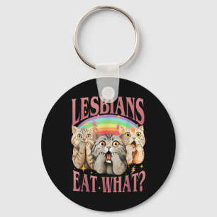 Porte-clés Retro Lgbt Mange Ce Chat Lesbian Pride Mois Égale