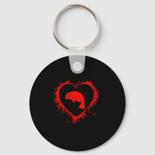 Porte-clés Rétro Manatee Saint-Valentin Cœur Forme Mon Valent