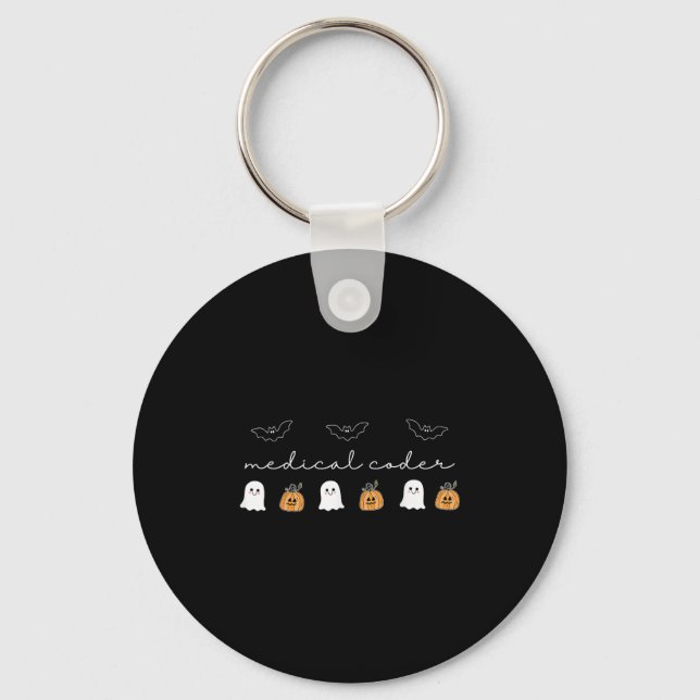 Porte-clés Retro Médicale Coder Citrouille Ghost Worker Hallo (Recto)