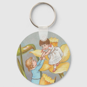 Porte-clés Rétro Mignon Douce Saint-Valentin, enfants et jonq