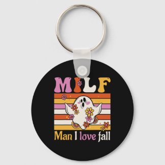Porte-clés Retro Milf Man I Love Fall Fun Halloween Ghost Tee