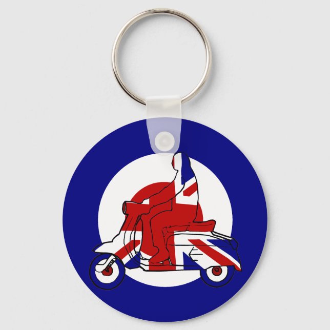 Porte-clés Retro Mod Scooter Boy UK (Recto)
