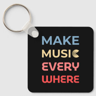 Porte-clés Retro Music Lover Cadeau - Faites de la musique pa