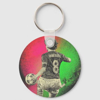 Porte-clés Retro Neon Striker – Football Vaporwave
