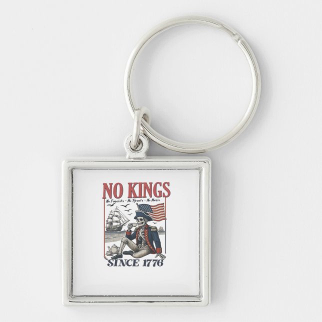 Porte-clés Retro No Kings Since 1776 Rejecting Kings Classic  (Devant)
