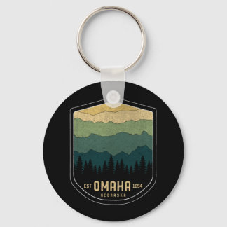 Porte-clés Retro Omaha Nebraska NE Montagnes d'Etat Vintage