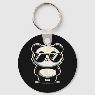 Porte-clés Retro Panda Dans des Lunettes de soleil Bbq Piscin