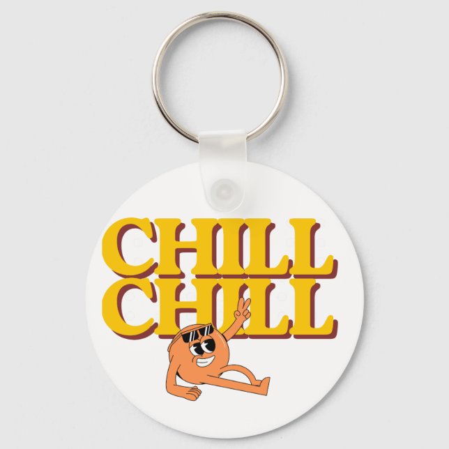 Porte-clés rétro personnage de dessin animé Chill  (Recto)