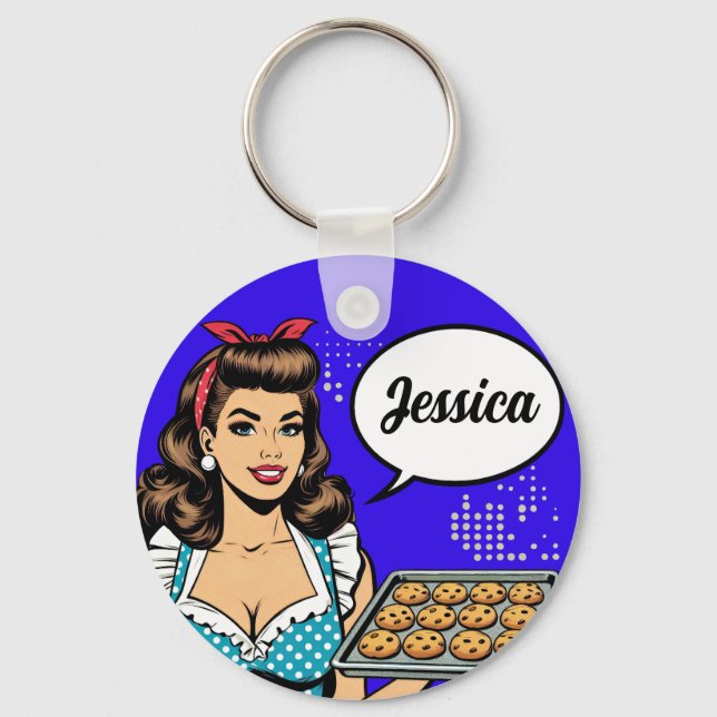 Porte-clés Retro Pinup_Bless Votre Coeur (Recto)
