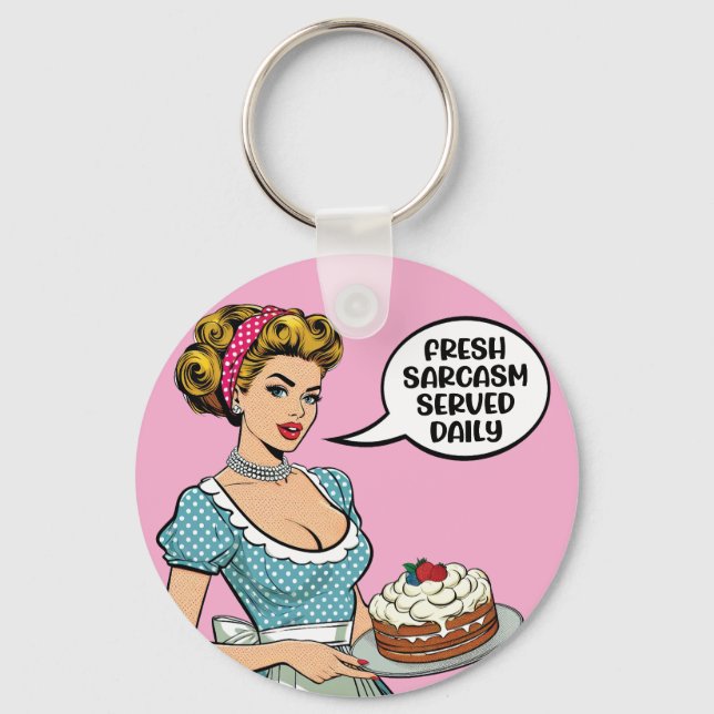 Porte-clés Retro Pinup_ servi tous les jours (Verso)