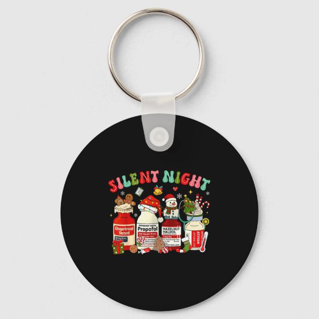 Porte-clés Retro Profol Silent Night Icu Nurses Funny Merry C (Recto)
