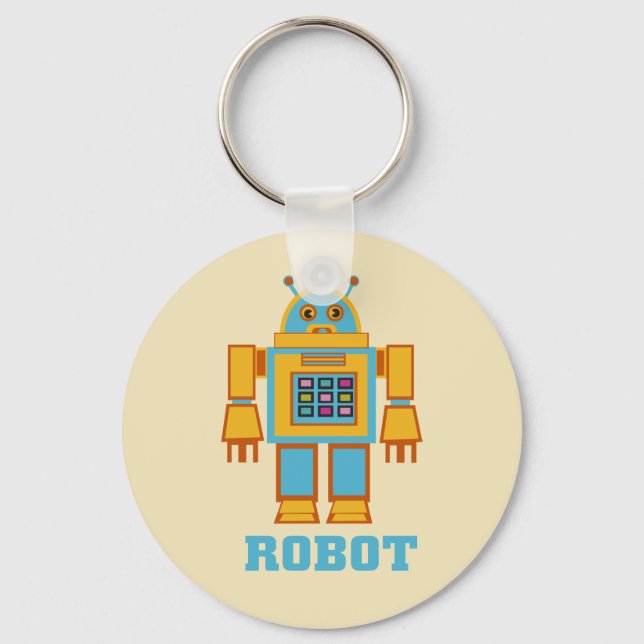 Porte-clés Retro Robot -Cute Kids Keychain (Recto)