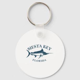 Porte-clés Retro Siesta Key Florida Pêche Vintage Bateau