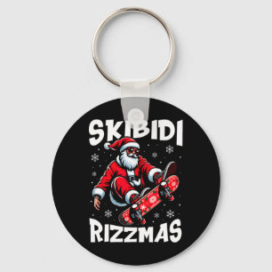 Porte-clés Rétro Skibidi Rizzmas Drôle Père Noël Patinage B