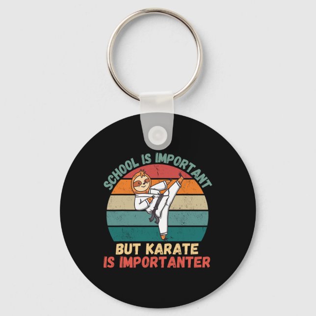 Porte-clés Retro Sloth School est important Karate est import (Recto)