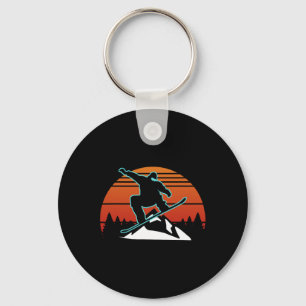 Porte-clés Retro Snowboard Cadeaux Snowboard Hiver Sports Sn