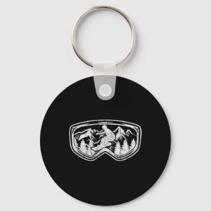 Porte-clés Retro Snowboard Goggets Cadeau Snowboarder Masque