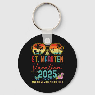 Porte-clés Retro St. Maarten Vacation 2025 Souvenirs Correspo