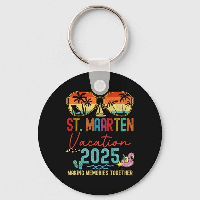 Porte-clés Retro St. Maarten Vacation 2025 Souvenirs Correspo (Recto)