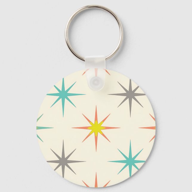 Porte-clés Retro Starburst Mid-Century Pattern (Recto)