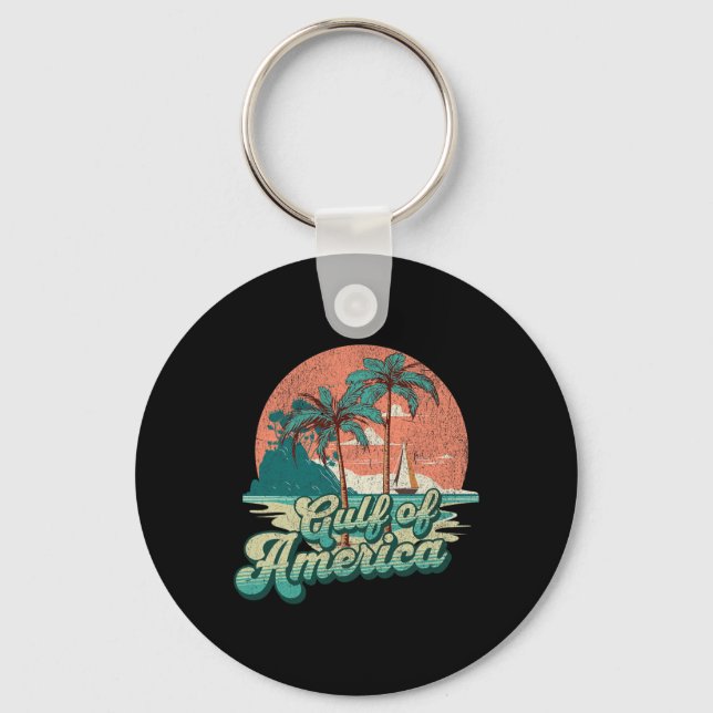 Porte-clés Retro Sunset Beach Vibes - Golfe D'Usa (Recto)