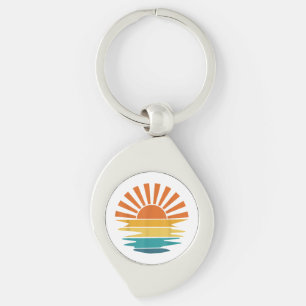 Porte-clés Retro Sunset Rays Wavy Vintage Retro Sunshine Sun