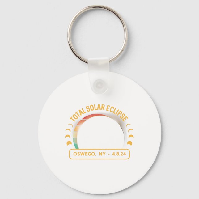 Porte-clés Retro Sunset Total Solaire Eclipse Oswego New York (Recto)
