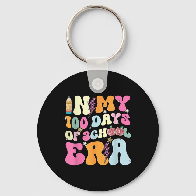 Porte-clés Retro Super Dans Mes 100 Jours D'École 100 Jours (Recto)