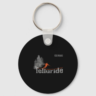 Porte-clés Retro Telluride Colorado Ski en état de détresse