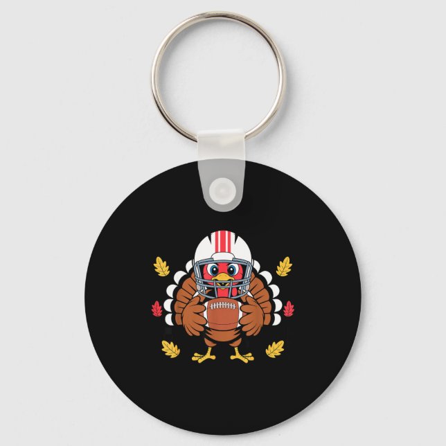 Porte-clés Retro Thanksgiving Turkey Football Toddler Boys Ki (Recto)
