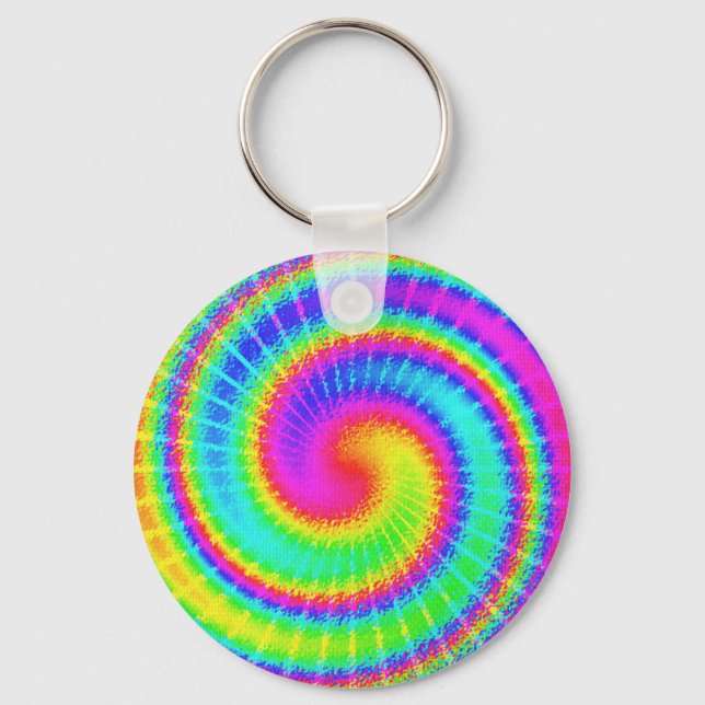 Porte-clés Retro Tie Dye Hippie Psychedelic (Recto)