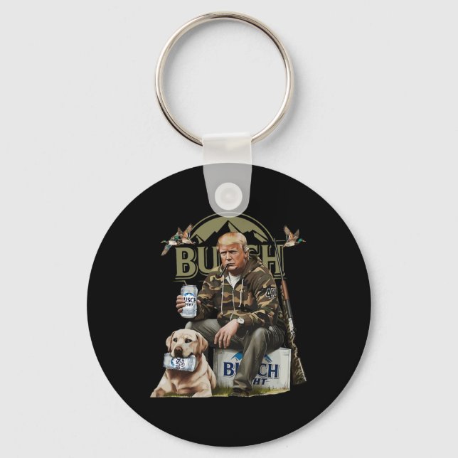Porte-clés Retro Trump chasse du cerf drôle de boisson bière  (Recto)