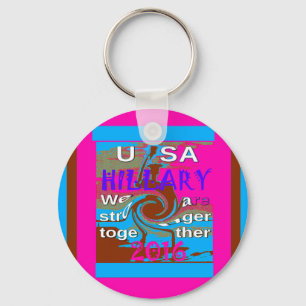 Porte-clés Retro USA Stronger Together Abstrait Art Print