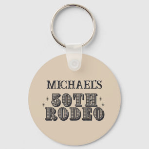 Porte-clés Retro vintage Cowboy Rodeo 50e fête d'anniversaire