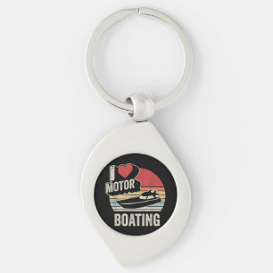 Porte-clés Rétro Vintage J'adore Le Pilotage De Bateau À Mote